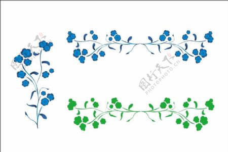 绿色植物花纹矢量可图片