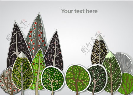 矢量树叶设计图片
