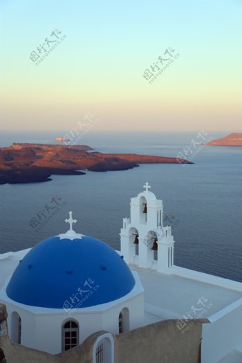 圣岛蓝顶教堂图片