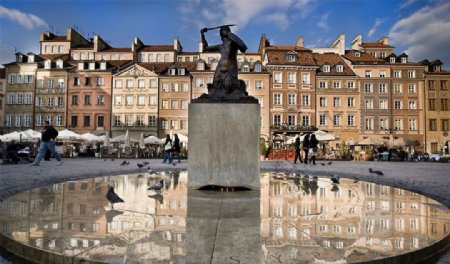 波兰华沙老城区街景图片