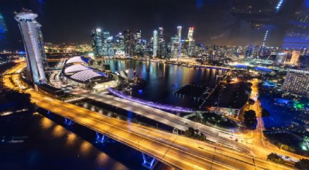 新加坡夜景摄影图片