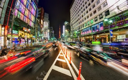 东京马路动感高清摄影图片