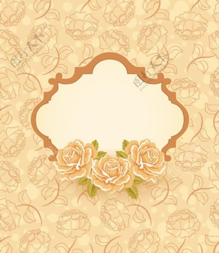 玫瑰古典花纹花朵浪漫背景图片