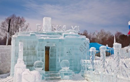 西伯利亚的冰雕图片