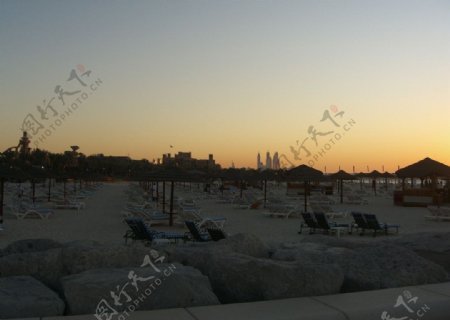迪拜朱美拉日落海滩图片