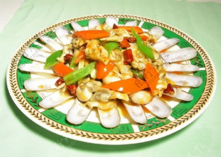 姜葱炒青蛤图片