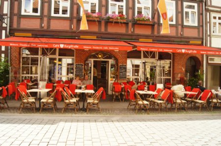 欧洲户外咖啡厅图片