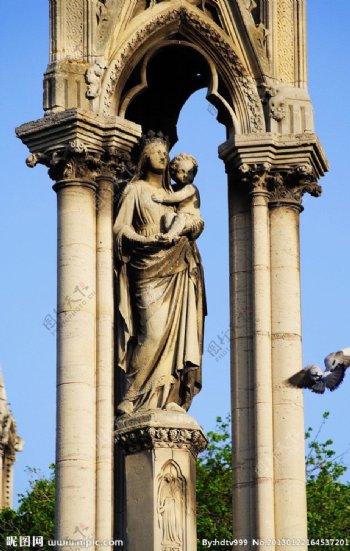 巴黎圣母院雕像图片