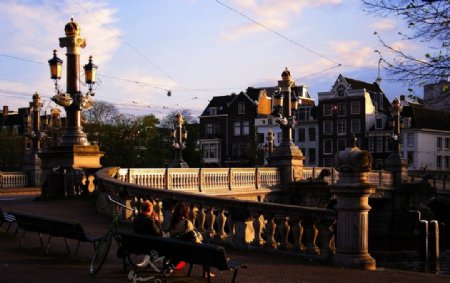 荷兰阿姆斯特丹市中心桥图片