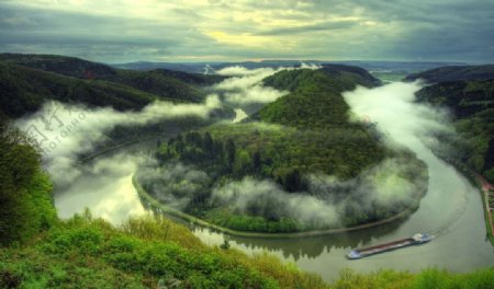 德国萨尔河弯风景壁纸图片