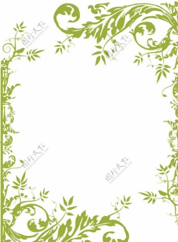 绿色藤类植物矢量素材图片