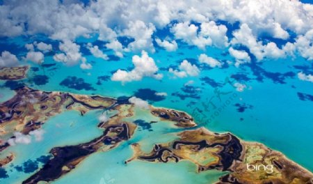 鸟瞰巴哈马海岸图片
