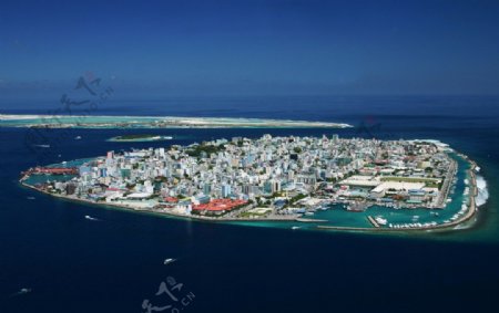 马尔代夫鸟瞰首都马累图片