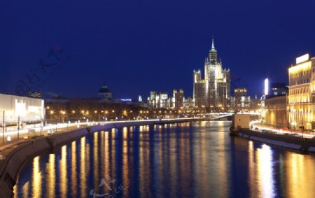 莫斯科的美丽夜晚图片