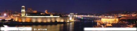 马赛老港夜景全景图片