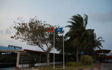 马尔代夫机场旗帜图片