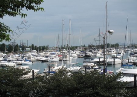 芝加哥密西根湖边景观图片