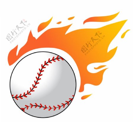 火焰棒球图片
