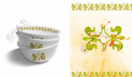 瓷碗花纹设计素材图片