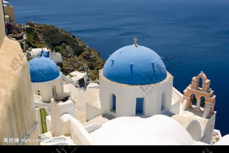 希腊海岸风景图片