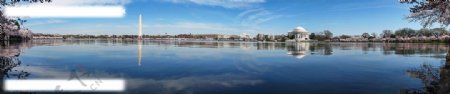 美国国会风景历史建筑湖景全景360图片