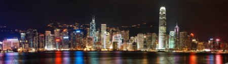 香港维多利亚港夜景全景图2图片