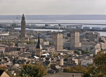 法国勒阿弗尔城市美景俯瞰图片