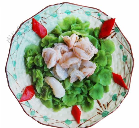 绿翡翠炒虾仁图片