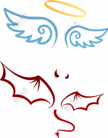 天使恶魔翅膀图片