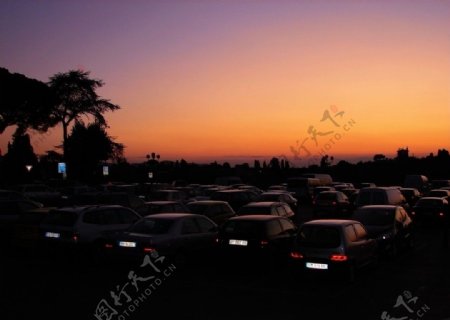 夕阳中的米开朗基罗广场图片