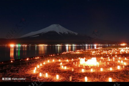 山梨富士山夜景图片