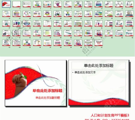 机关人口和计划生育PPT模板图片