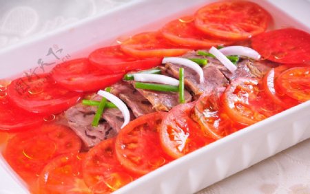 大红柿子蒸牛肉图片