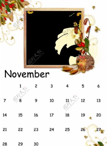 11月月历相框图片