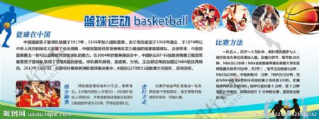 篮球运动发展历程展板图片