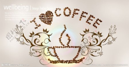 炫彩咖啡背景图片
