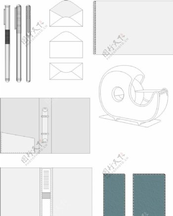 vi设计模板办公用品类图片