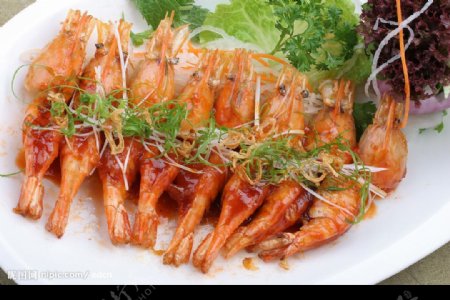 越式梅子煎大虾图片
