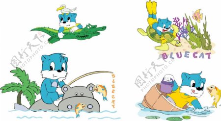 蓝猫卡通形象图片