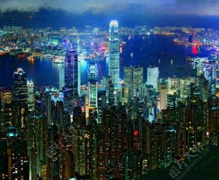 香港都市夜色图片