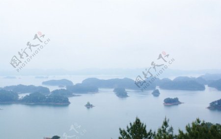 鸟瞰浙江千岛湖图片