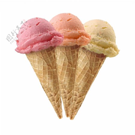 脆皮甜筒冰淇淋图片
