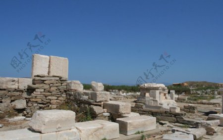 希腊提洛岛大理石遗迹图片
