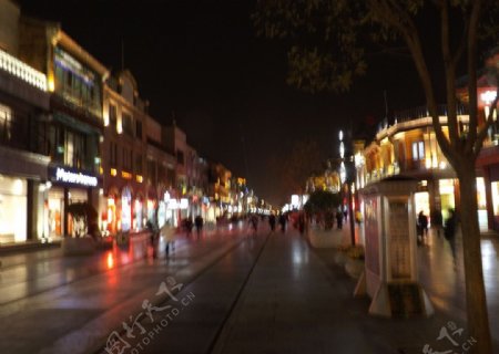 北京前门步行街夜景图片
