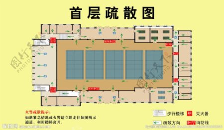 消防疏散图展板图片