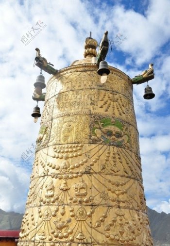 西藏大钟摄影图片