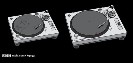 DJ黑胶碟机矢量素材图片