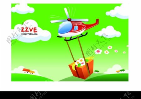 卡通直升飞机图片
