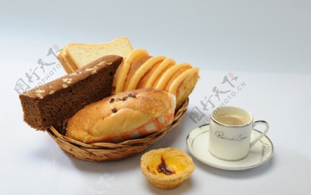 面包咖啡图片