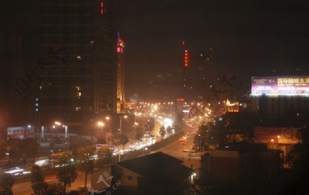 长沙街道夜景图片